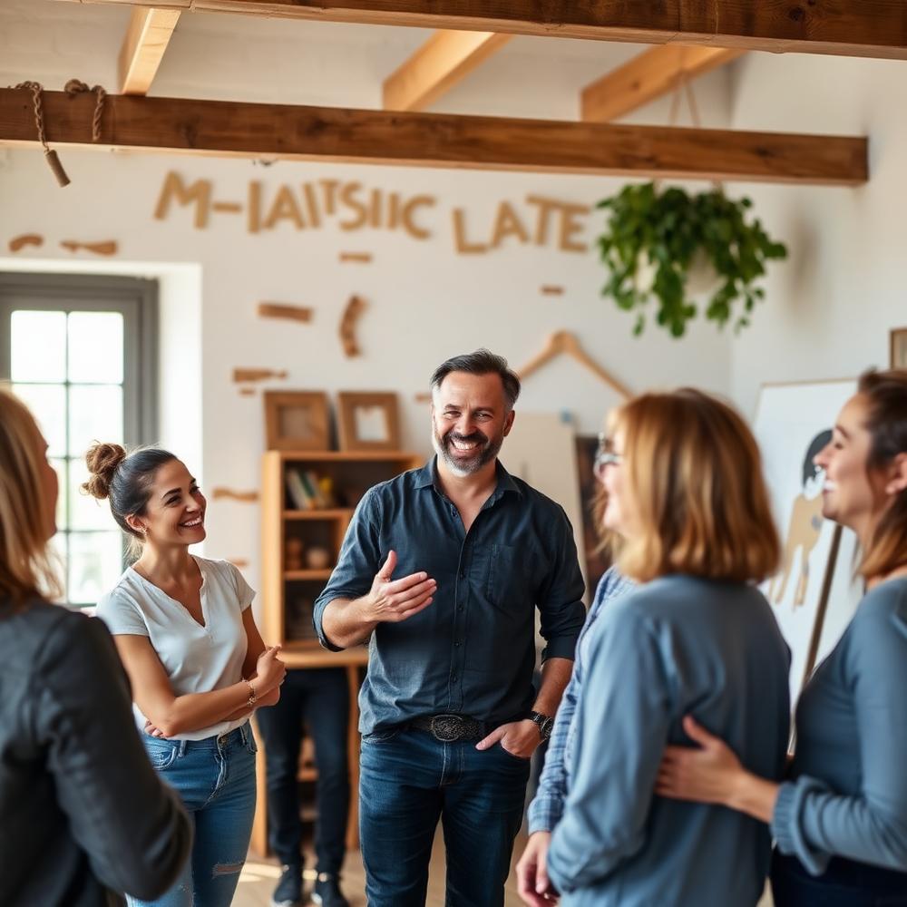 Experience host leading a workshop with guests
